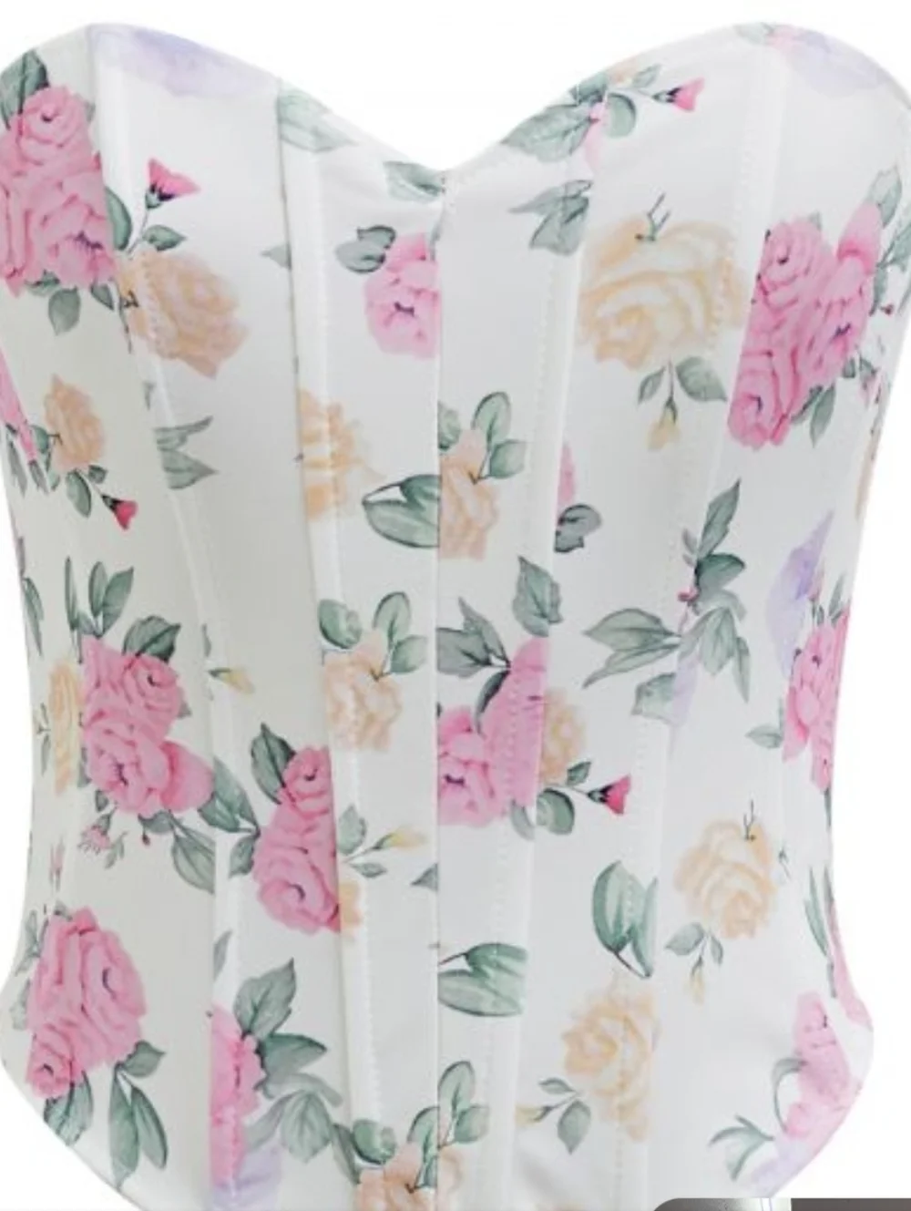 Commense Floral Strapless Corset Top with Pink Roses L NWT - Picture 4 of 5